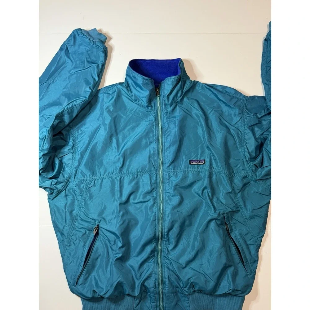 Vintage Patagonia Fleece Lined Bomber Jacket Size Large Full Zip USA Made